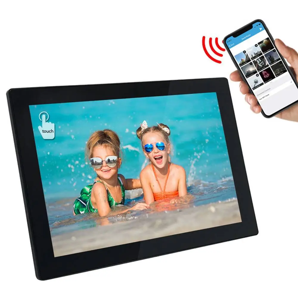 WF1010 10.1'' WiFi Cloud Digital Photo Frame 800x1280 IPS Touch Screen 1GB/16GB Facebook/Twitter/Email/APP Sharing Time And Weather Display - Black 2 WF1010 10.1'' WiFi Cloud Digital Photo Frame 800x1280 IPS Touch Screen 1GB/16GB Facebook/Twitter/Email/APP Sharing Time And Weather Display - Black - Image 2
