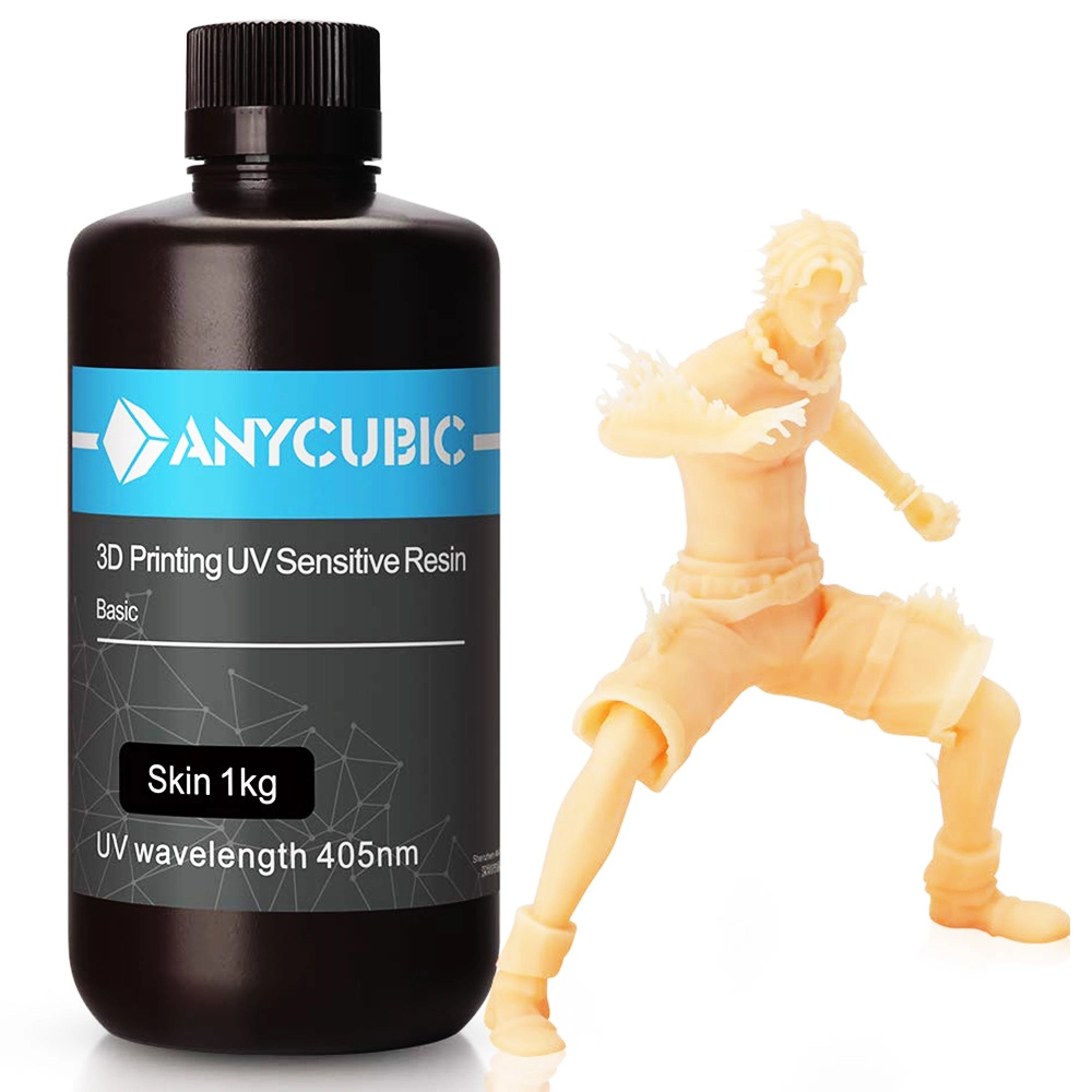 Anycubic 1kg 3D Printer Resin Filament, 405nm UV Plant-Based Rapid Resin, High Precision, Quick Curing, Skin Color 1 Anycubic 1kg 3D Printer Resin Filament, 405nm UV Plant-Based Rapid Resin, High Precision, Quick Curing, Skin Color