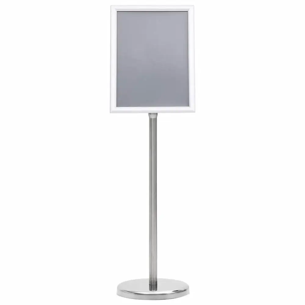 A4 Pedestal Poster Stand Silver Aluminium Alloy 2 A4 Pedestal Poster Stand Silver Aluminium Alloy - Image 2