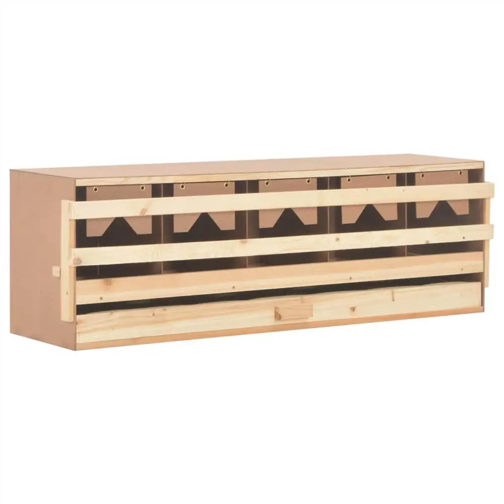 Chicken Laying Nest 5 Compartments 117x33x38 Cm Solid Pine Wood 3 Chicken Laying Nest 5 Compartments 117x33x38 Cm Solid Pine Wood - Image 3