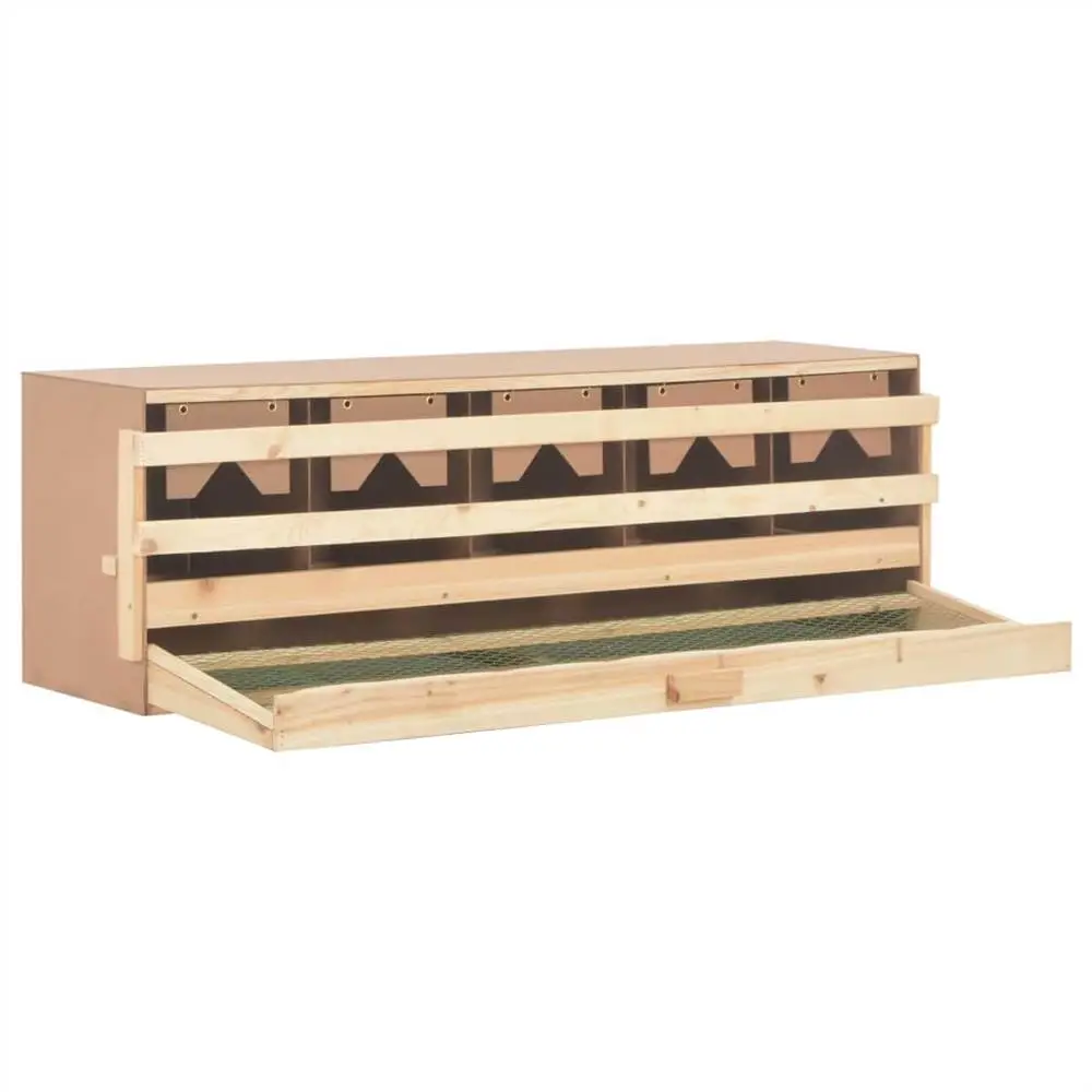 Chicken Laying Nest 5 Compartments 117x33x38 Cm Solid Pine Wood 4 Chicken Laying Nest 5 Compartments 117x33x38 Cm Solid Pine Wood - Image 4