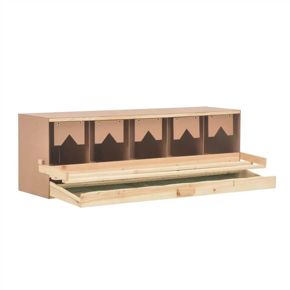 Chicken Laying Nest 5 Compartments 117x33x38 Cm Solid Pine Wood 5 Chicken Laying Nest 5 Compartments 117x33x38 Cm Solid Pine Wood - Image 5