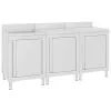 Commercial Kitchen Sink Cabinet 180x60x96 Cm Stainless Steel