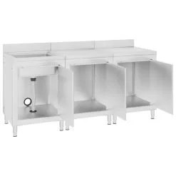Commercial Kitchen Sink Cabinet 180x60x96 Cm Stainless Steel -Deals Accessories Store Commercial Kitchen Sink Cabinet 180x60x96 cm Stainless Steel 442921 3