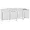 Commercial Kitchen Sink Cabinet 240x60x96 Cm Stainless Steel