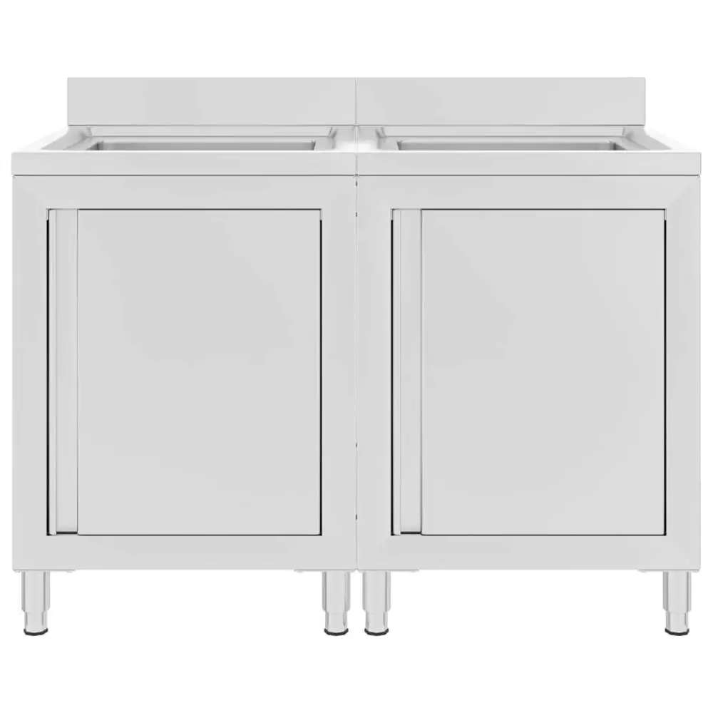 Commercial Kitchen Sink Cabinets 2 Pcs Stainless Steel 2 Commercial Kitchen Sink Cabinets 2 Pcs Stainless Steel - Image 2