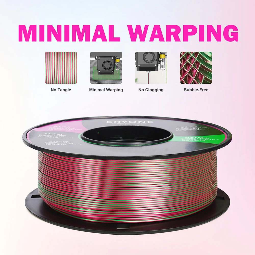ERYONE Dual Color Silk PLA Filament For 3D Printers, 1.75mm Tolerance +/- 0.03mm, 1kg (2.2LBS)/Spool - Red And Green 2 ERYONE Dual Color Silk PLA Filament For 3D Printers, 1.75mm Tolerance +/- 0.03mm, 1kg (2.2LBS)/Spool - Red And Green - Image 2