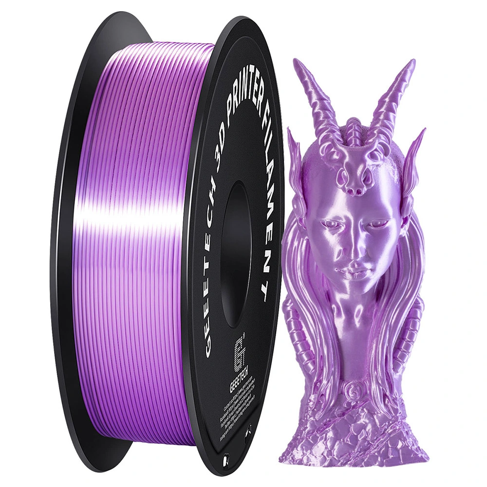Geeetech Silk PLA Filament For 3D Printer, 1.75mm Dimensional Accuracy +/- 0.03mm 1kg Spool (2.2 Lbs) - Purple 2 Geeetech Silk PLA Filament For 3D Printer, 1.75mm Dimensional Accuracy +/- 0.03mm 1kg Spool (2.2 Lbs) - Purple - Image 2