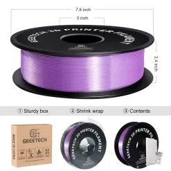 Geeetech Silk PLA Filament For 3D Printer, 1.75mm Dimensional Accuracy +/- 0.03mm 1kg Spool (2.2 Lbs) - Purple 11 Geeetech Silk PLA Filament For 3D Printer, 1.75mm Dimensional Accuracy +/- 0.03mm 1kg Spool (2.2 Lbs) - Purple -Deals Accessories Store Geeetech Silk PLA Filament for 3D Printer Purple 518563 5