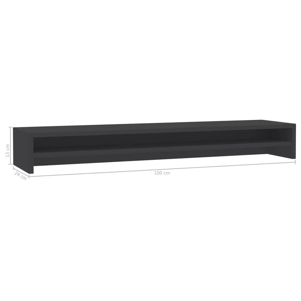 Monitor Stand Grey 100x24x13 Cm Chipboard 6 Monitor Stand Grey 100x24x13 Cm Chipboard - Image 6