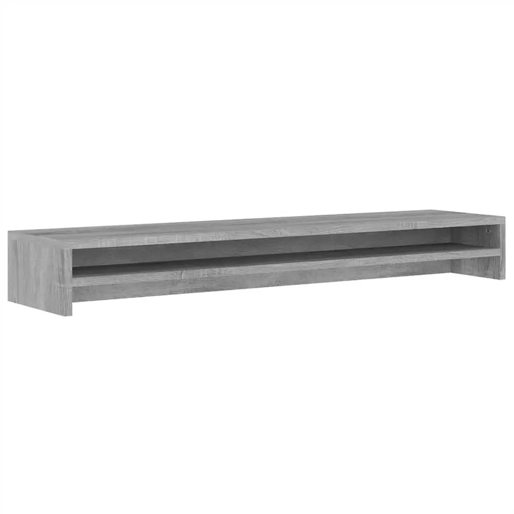 Monitor Stand Grey Sonoma 100x24x13 Cm Engineered Wood 2 Monitor Stand Grey Sonoma 100x24x13 Cm Engineered Wood - Image 2