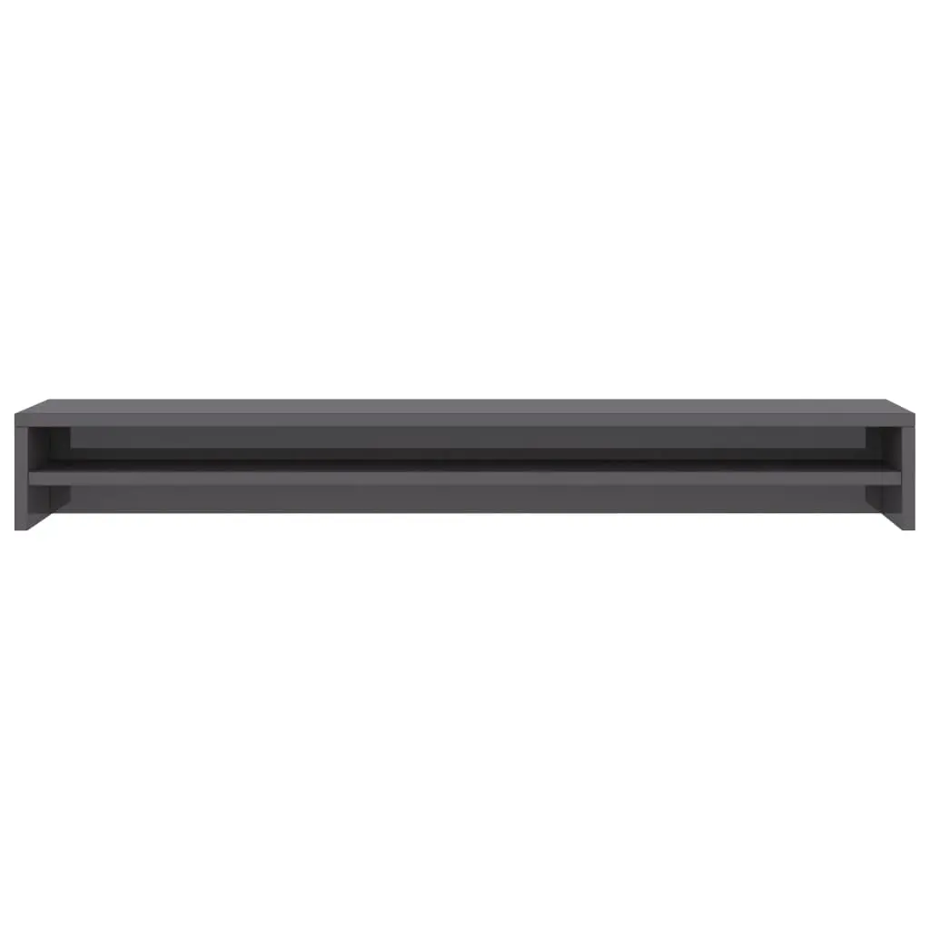 Monitor Stand High Gloss Grey 100x24x13 Cm Chipboard 4 Monitor Stand High Gloss Grey 100x24x13 Cm Chipboard - Image 4