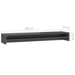 Monitor Stand High Gloss Grey 100x24x13 Cm Chipboard 11 Monitor Stand High Gloss Grey 100x24x13 Cm Chipboard -Deals Accessories Store Monitor Stand High Gloss Grey 100x24x13 cm Chipboard 428766 5