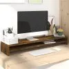 Monitor Stand Smoked Oak 100x24x13 Cm Engineered Wood