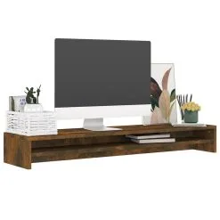 Monitor Stand Smoked Oak 100x24x13 Cm Engineered Wood -Deals Accessories Store Monitor Stand Smoked Oak 100x24x13 cm Engineered Wood 512690 2