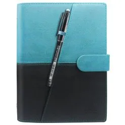 NEWYES A5 Reusable Smart Notebook PU Leather Erasable Wirebound Notebook Sketch Pads APP Storage - Green Black