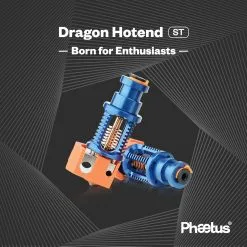 Phaetus Dragon Hotend Standard Flow Edition, 500 Celsius Degrees Temperature Resistance, For Normal FDM 3D Printers, Compatible With All Filaments, PLA, ABS, PETG, TPU, PP, PC, Nylon, PEEK, PEI And Composite Materials, Black -Deals Accessories Store Phaetus Dragon Hotend ST 499088 2