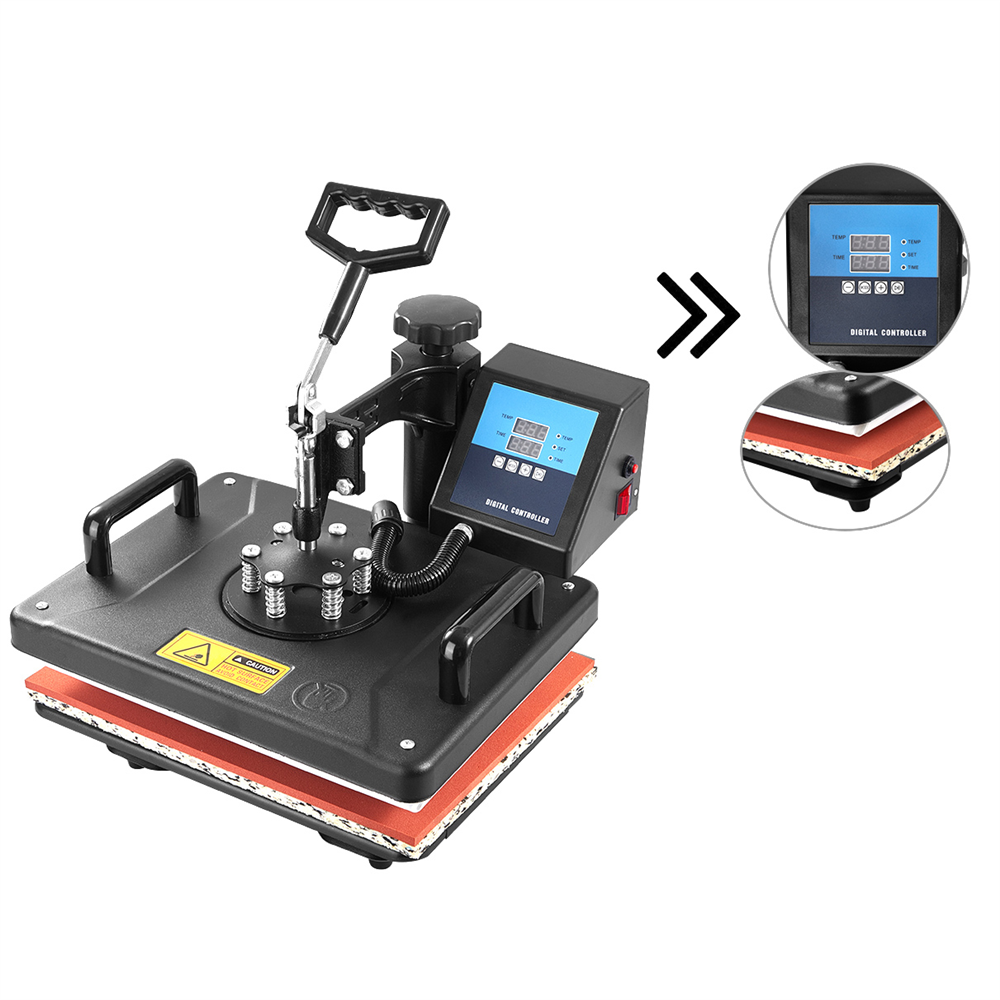 SHUOHAO 5 In 1 Heat Press Machine, 12*15in, For Cap/Bag/Mouse/Pad/Phone Case/Tape/Stickers/Mug/Plate/Puzzle/T-shirts 2 SHUOHAO 5 In 1 Heat Press Machine, 12*15in, For Cap/Bag/Mouse/Pad/Phone Case/Tape/Stickers/Mug/Plate/Puzzle/T-shirts - Image 2