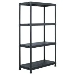 Storage Shelf Rack Black 100 Kg 60x30x138 Cm Plastic