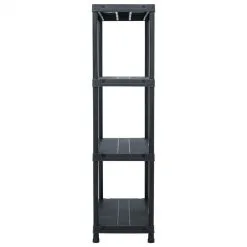 Storage Shelf Rack Black 100 Kg 60x30x138 Cm Plastic 8 Storage Shelf Rack Black 100 Kg 60x30x138 Cm Plastic -Deals Accessories Store Storage Shelf Rack Black 100 kg 60x30x138 cm Plastic 447046 2